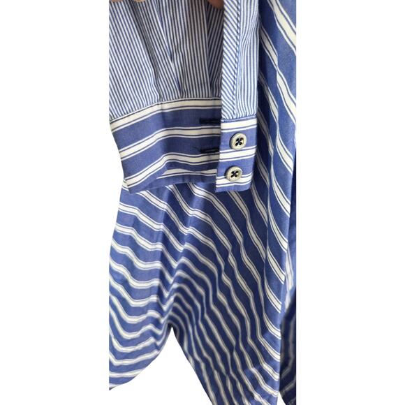 Anthropologie Maeve Wrap Dress Nlue and White Striped Long Sleeve Size 2 - Picture 8 of 8